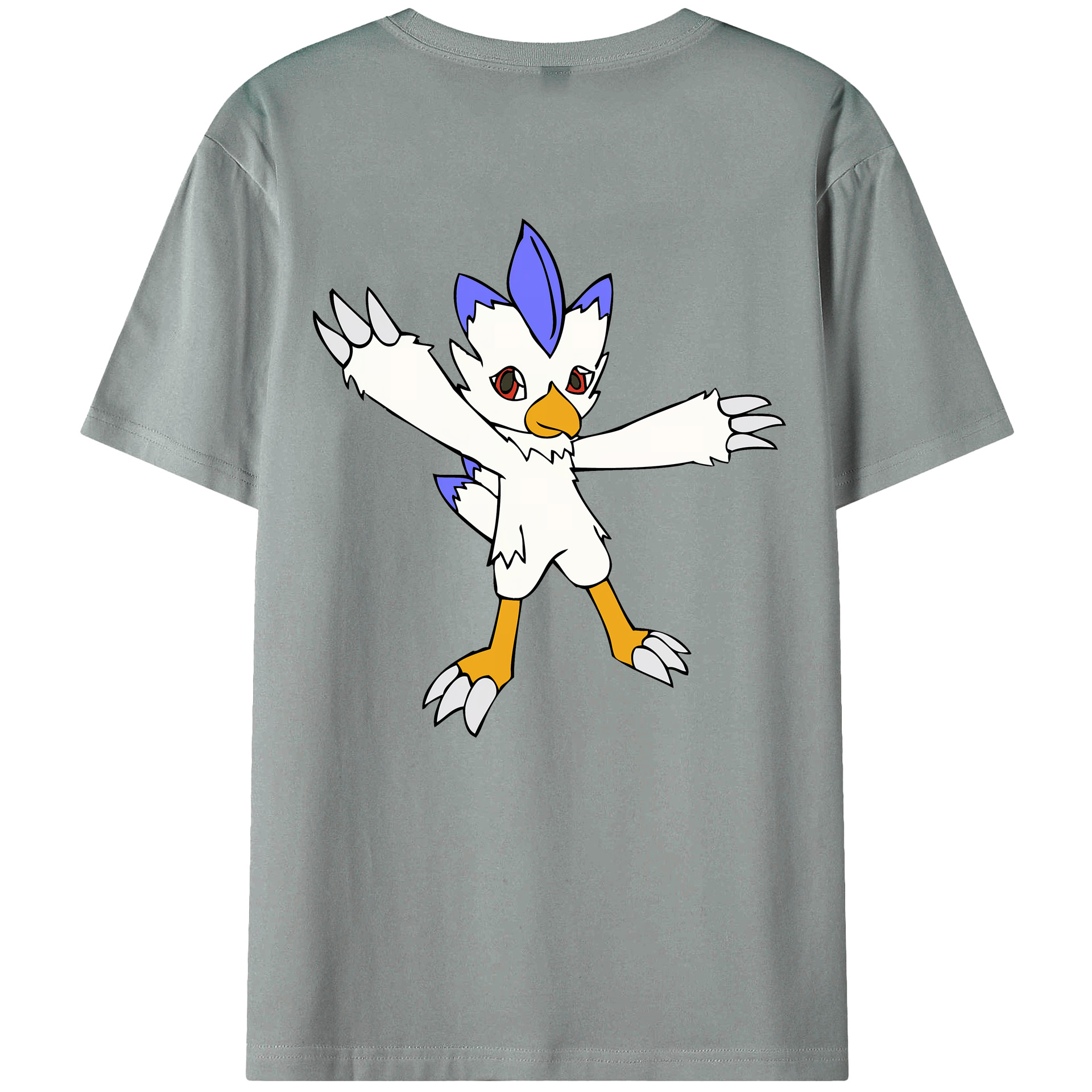 （画像用） Digimon デジタルモンスター/デジモン 綿100％ メンズ半袖Tシャツ（バックプリント） 通気性